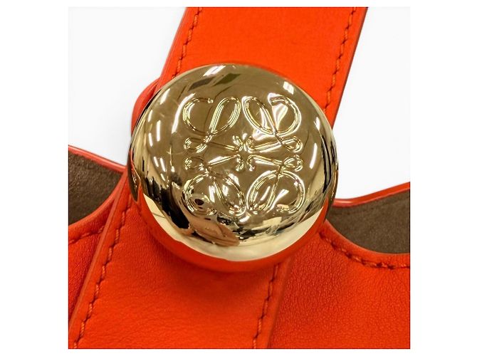 Loewe AANBBBMX01 Pebble Bucket Bag Arancione - vista 10