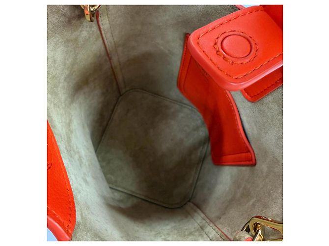 Loewe AANBBBMX01 Pebble Bucket Bag Arancione - vista 8
