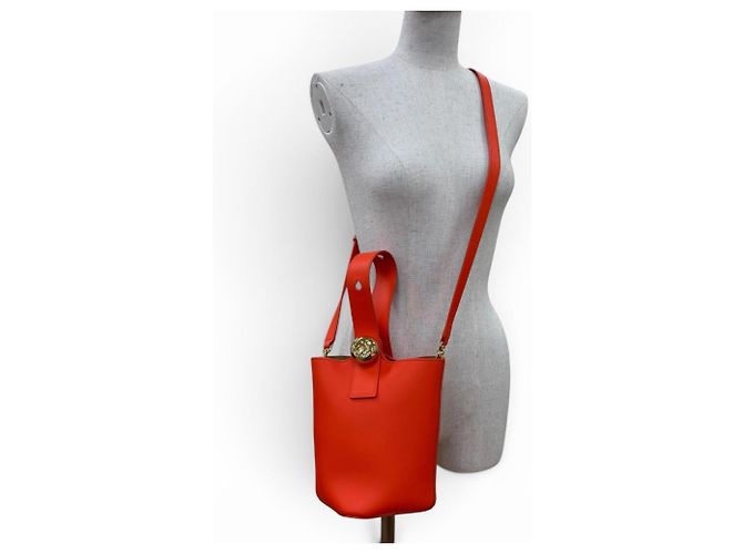 Loewe AANBBBMX01 Pebble Bucket Bag Arancione - vista 9
