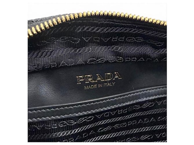 Borsa a tracolla Prada 2VH069 in pelle jacquard con logo triangolo Brick Nero - vista 13
