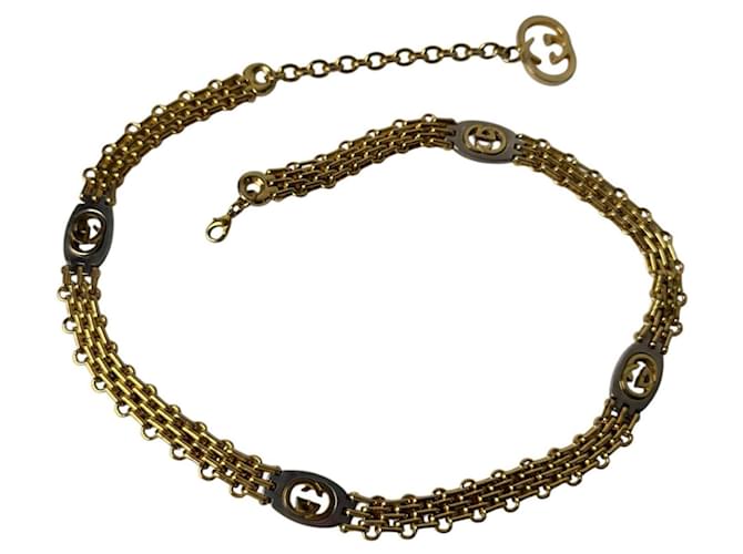 Cinturón Gucci con cadena Interlocking G Dorado - vista 9