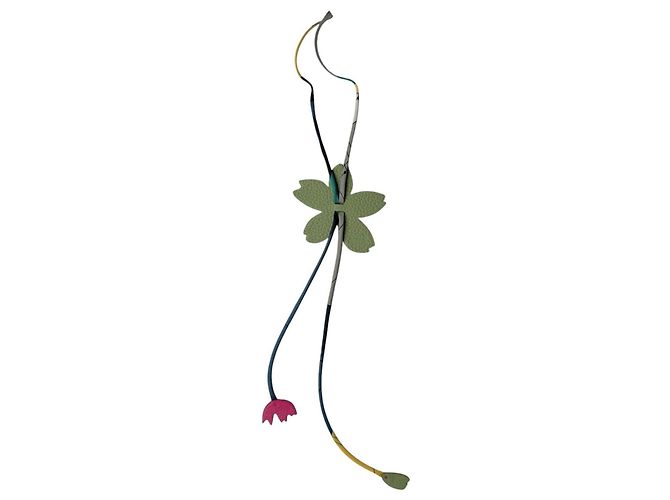 Hermès Hermes HERMES Charm Petit H Cherry Blossom Rosa Verde - vista 2