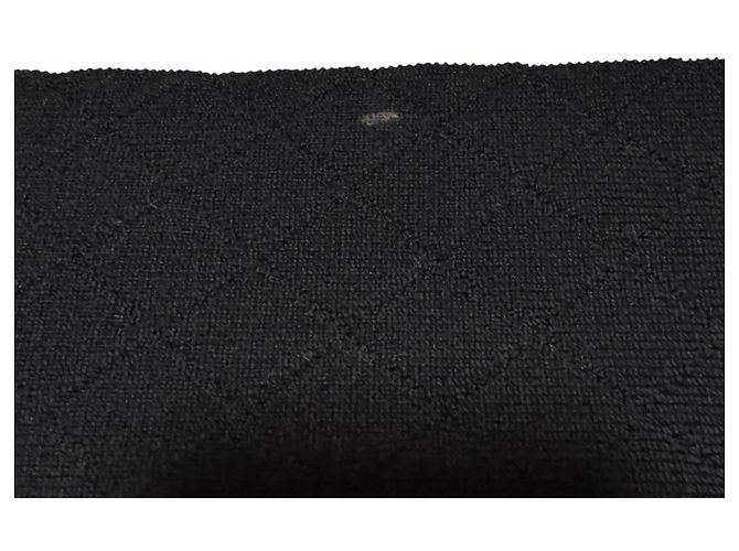 Étole Chanel en laine noire Coco Mark - vue 11