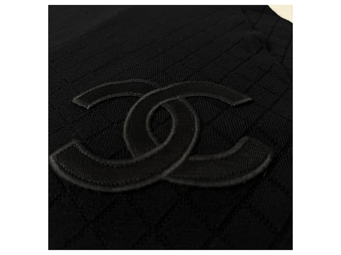 Étole Chanel en laine noire Coco Mark - vue 4