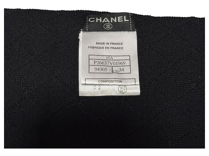 Étole Chanel en laine noire Coco Mark - vue 7