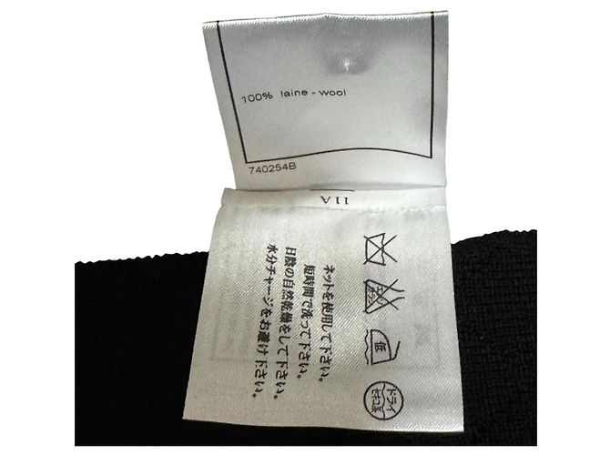 Étole Chanel en laine noire Coco Mark - vue 8