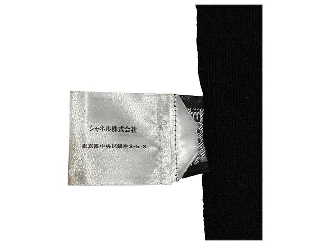 Étole Chanel en laine noire Coco Mark - vue 9