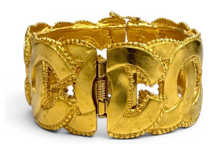 Bracciale Rigido Chanel Vintage 96A Coco Mark Oro D'oro - vista 3