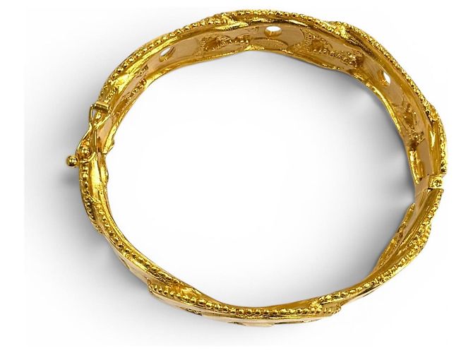 Bracciale Rigido Chanel Vintage 96A Coco Mark Oro D'oro - vista 4