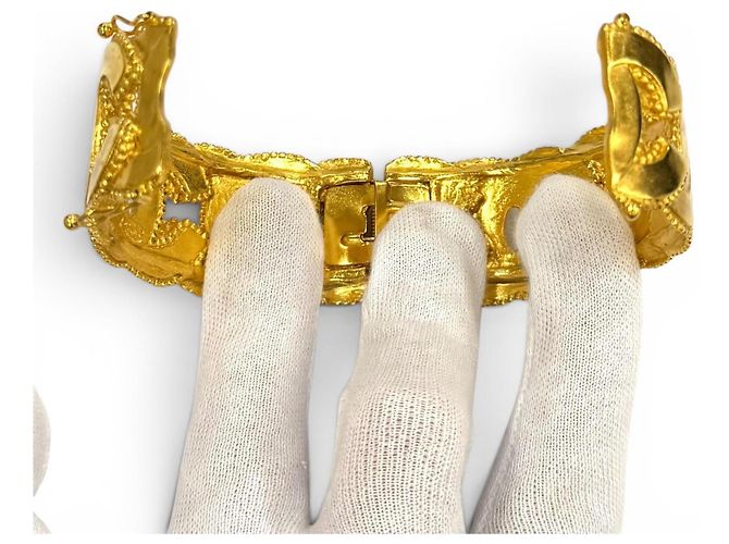 Bracciale Rigido Chanel Vintage 96A Coco Mark Oro D'oro - vista 5