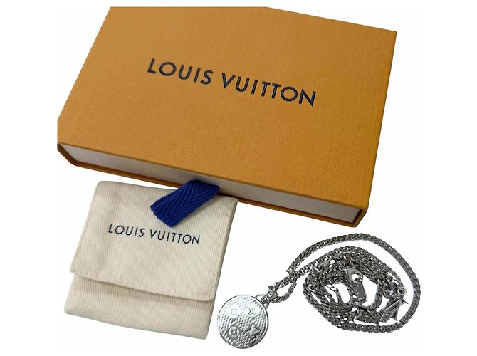 Collana con pendente Louis Vuitton Damier Staple Argento - vista 2