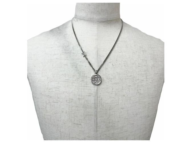 Collana con pendente Louis Vuitton Damier Staple Argento - vista 3