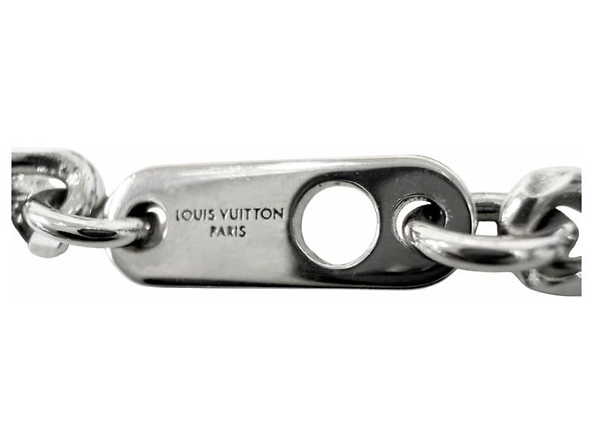 Collana con pendente Louis Vuitton Damier Staple Argento - vista 8