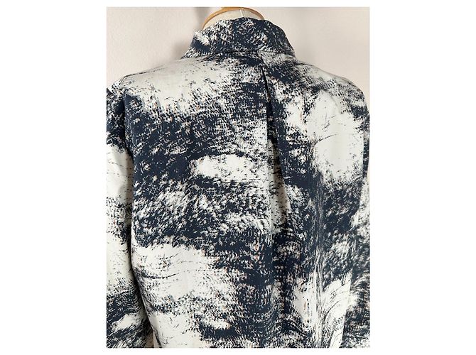 Autre Marque Aligne Giacca Corta Stampata Bianco Blu scuro - vista 5