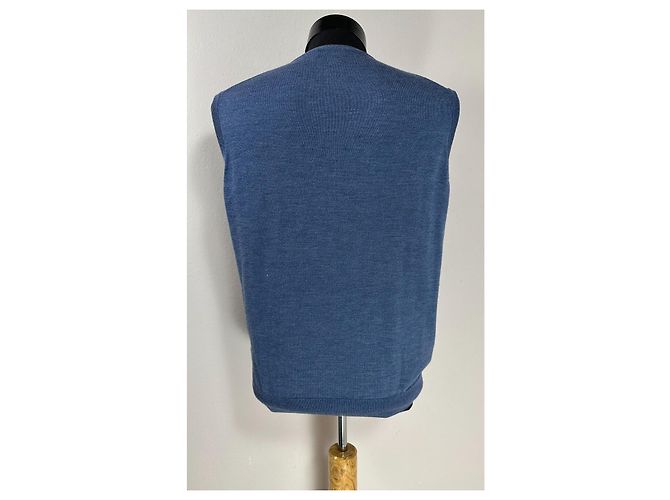 Autre Marque Boggi Milano V-Ausschnitt Weste Blau - Ansicht 3