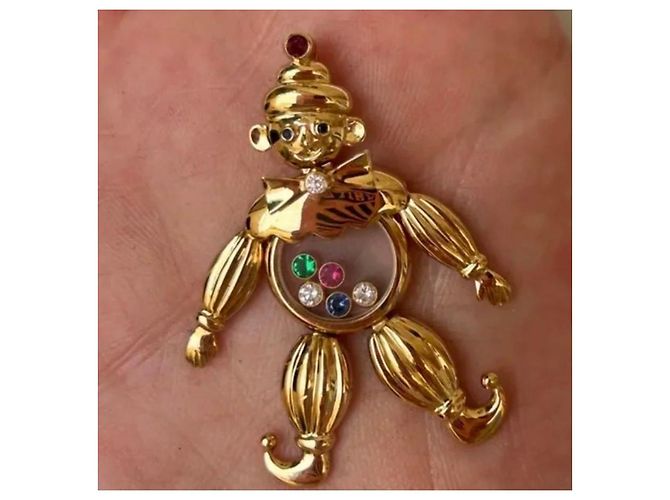 Chopard Happy Diamonds Clown Anhänger Weiß Rot Blau Golden Grün - Ansicht 7