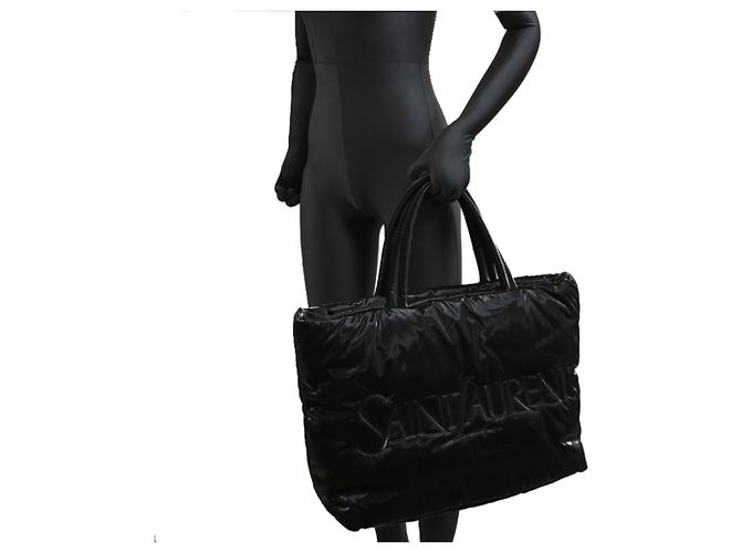 Borsa Tote Wide Buffer Saint Laurent nera Nero - vista 9