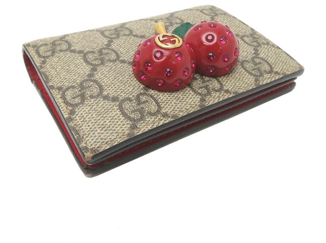 Cartera compacta Gucci GG Supreme Cherry Beige - vista 3