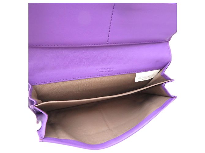 Cartera larga de cuero morado Bottega Veneta Púrpura - vista 6