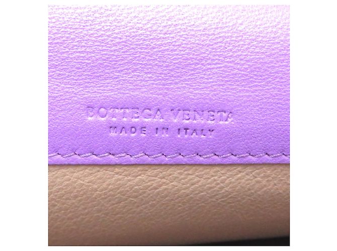 Cartera larga de cuero morado Bottega Veneta Púrpura - vista 8