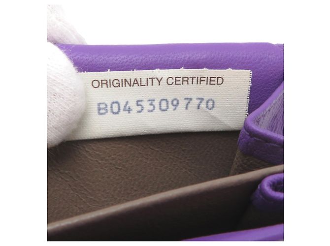 Cartera larga de cuero morado Bottega Veneta Púrpura - vista 9