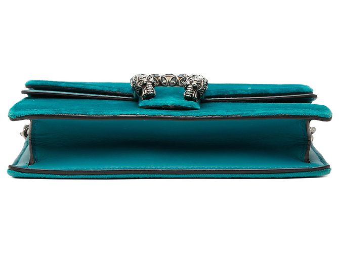 Gucci Blue Mini Velvet Dionysus Crossbody Turchese - vista 3