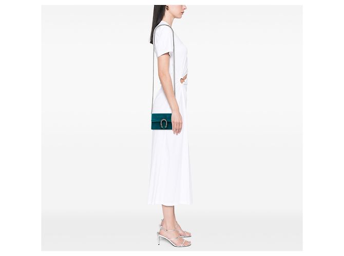 Gucci Blue Mini Velvet Dionysus Crossbody Turchese - vista 6