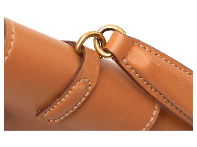Borsa Messenger Charlotte in agnello marrone di medie dimensioni Saint Laurent Caramello - vista 6