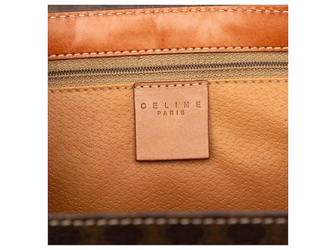 Céline Bolso Celine de lona revestida Macadam marrón Castaño - vista 5