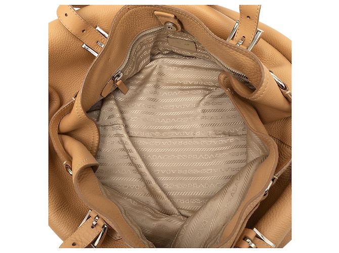 Tote Prada Marrone Vitello Daino Cammello - vista 4