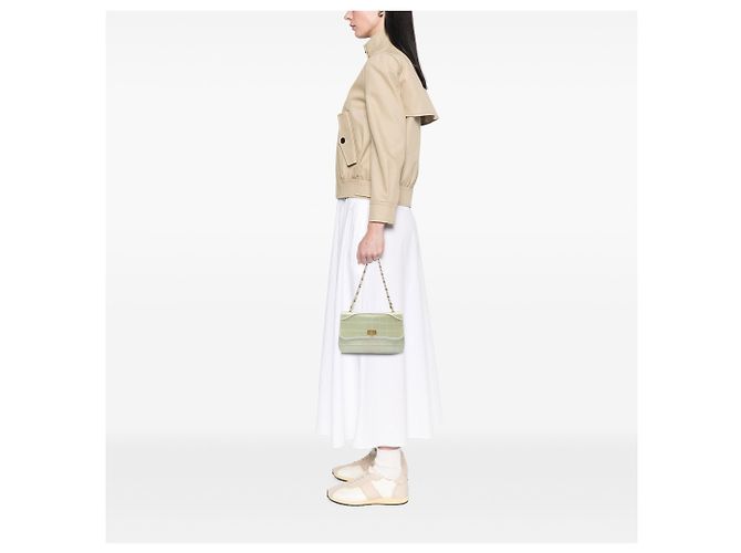 Chanel Green Chocolate Bar Satin Reissue 2.55 Single Flap Verde Verde chiaro - vista 6