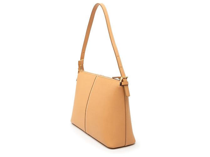 Borsa a tracolla in pelle marrone Burberry Caramello - vista 2