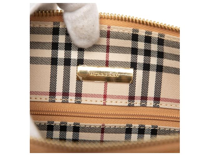 Borsa a tracolla in pelle marrone Burberry Caramello - vista 5