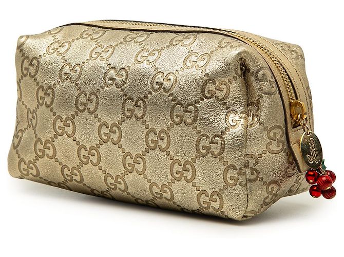 Neceser Gucci Gold Metallic Guccissima Dorado - vista 2