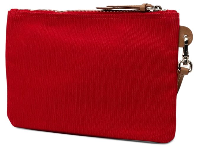 Prada Rote Canapa Canvas Logo Wristlet Pouch - Ansicht 2