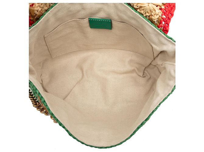 Gucci Beige Small GG Marmont Raffia Crossbody - vista 4