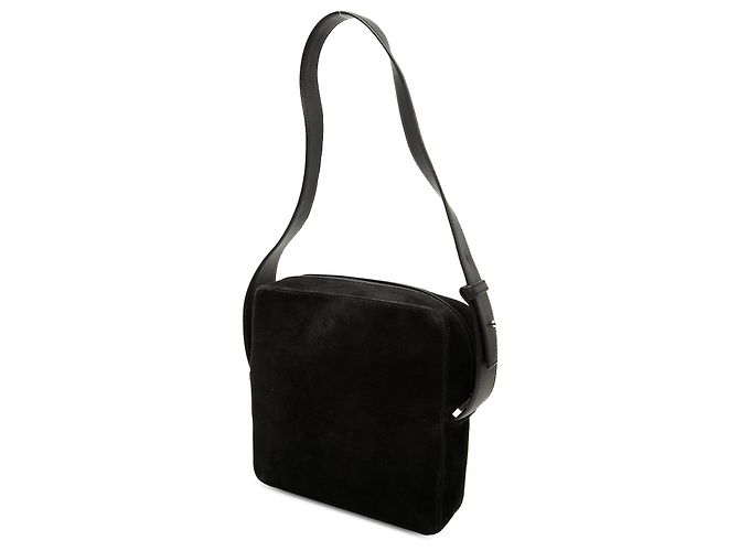 LOEWE Black Suede Anagram Shoulder Bag - view 2