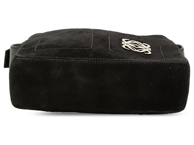 LOEWE Black Suede Anagram Shoulder Bag - view 3