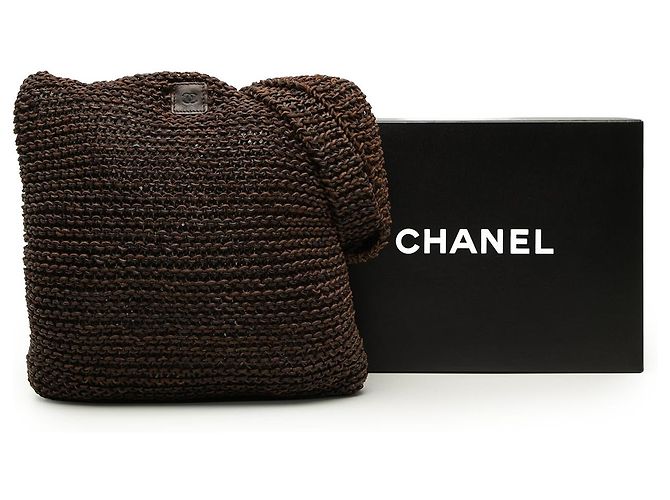Chanel Shoulder Bag Brown CC Strickkalbsleder Braun Dunkelbraun - Ansicht 8