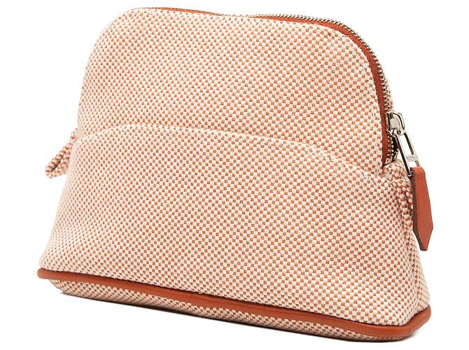 Custodia Bolide Mini in cotone arancione Hermès - vista 2