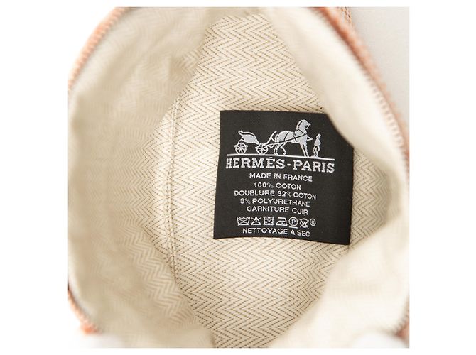 Custodia Bolide Mini in cotone arancione Hermès - vista 4