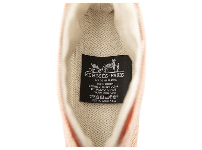 Custodia Bolide Mini in cotone arancione Hermès - vista 5