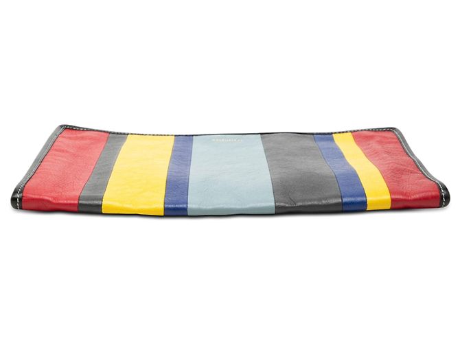 Clutch Bazar a righe in agnello multicolore Balenciaga - vista 3
