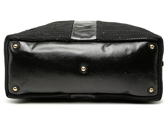 Borsa Easy Y Tote in tessuto texturizzato nero e vernice Saint Laurent - vista 3