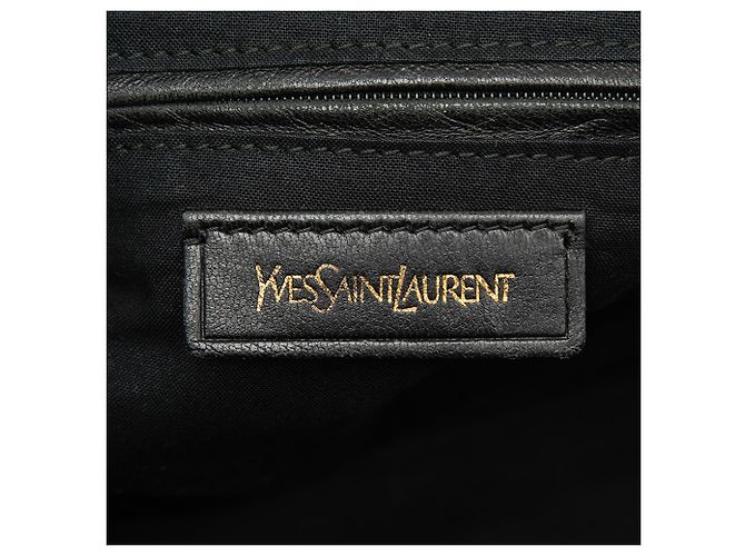 Borsa Easy Y Tote in tessuto texturizzato nero e vernice Saint Laurent - vista 5