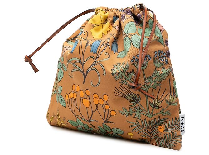 Pochette con coulisse LOEWE Orange Canvas Floral Print - vista 2