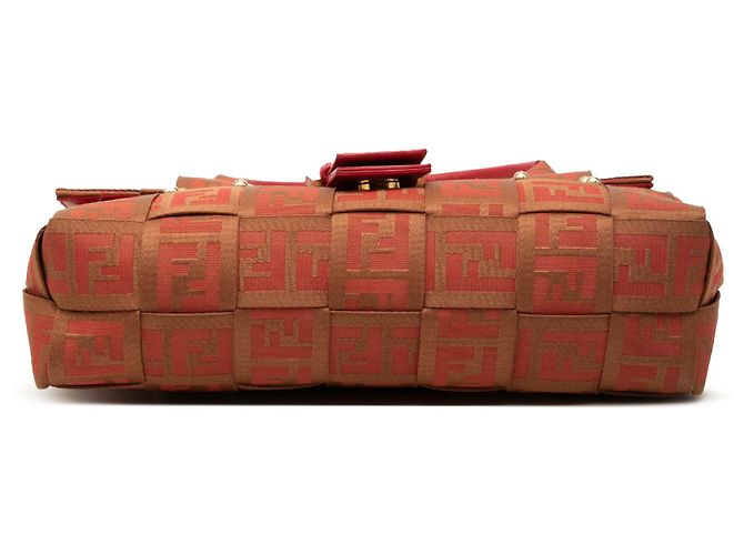 Borsa Fendi Brown Zucca Canvas Crossword Marrone - vista 3