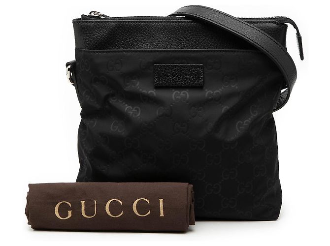 Borsa a tracolla Gucci in nylon GG nero - vista 8