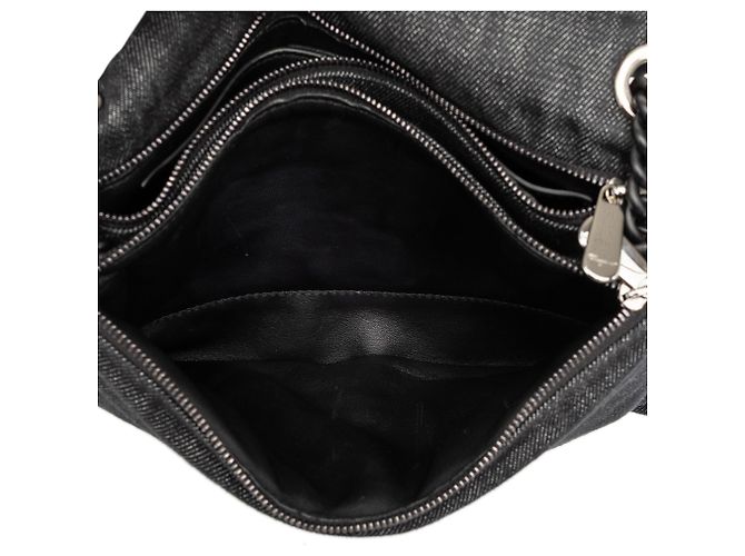 Salvatore Ferragamo Borsa a tracolla Ferragamo Viva Bow in denim nero, piccola - vista 4
