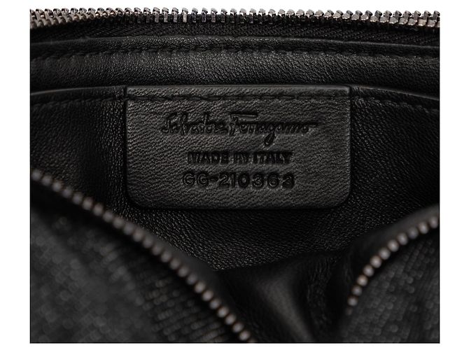 Salvatore Ferragamo Borsa a tracolla Ferragamo Viva Bow in denim nero, piccola - vista 5